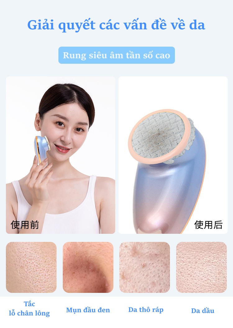 Máy rửa mặt cảm biến massage nhiệt trẻ hóa da cao cấp LSM-622-LingShiman