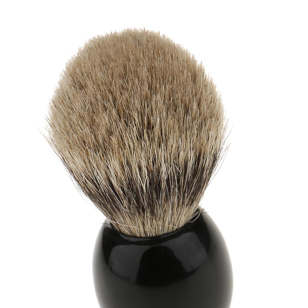 Pro Soft Men Facial Cleaning Hair Shaving Set Brush with Soap Mug Bowl Cup for Safety Shave Travel Kit, Father Gift