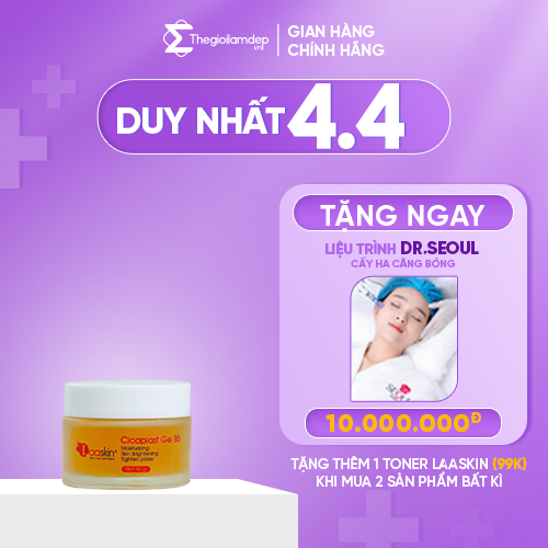 Kem dưỡng phục hồi, dưỡng ẩm và làm trắng làn da Cicaplast Gel B5 Laaskin 50g