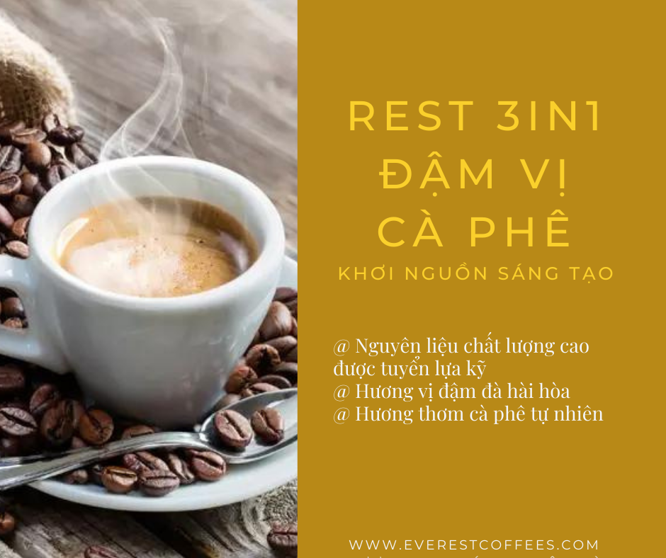 Cà phê hòa tan REST 3in1 ĐẬM VỊ CÀ PHÊ hộp 18 gói 15g