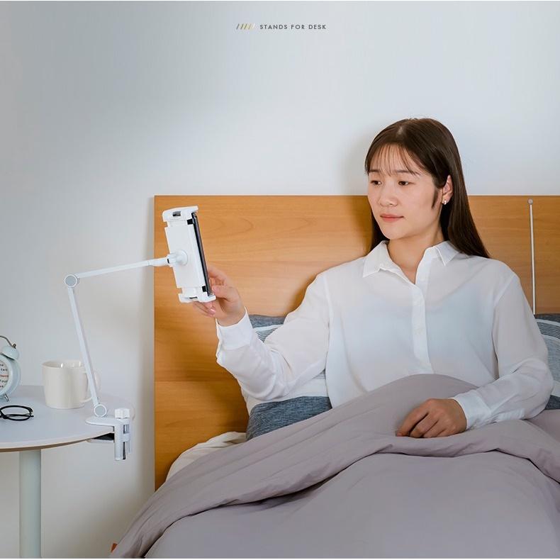 P60 Kệ kẹp ipad, máy tính bảng kẹp cạnh bàn, cố định đầu giường, điều chỉnh 3 khớp, xoay 360 độ cao cấp.