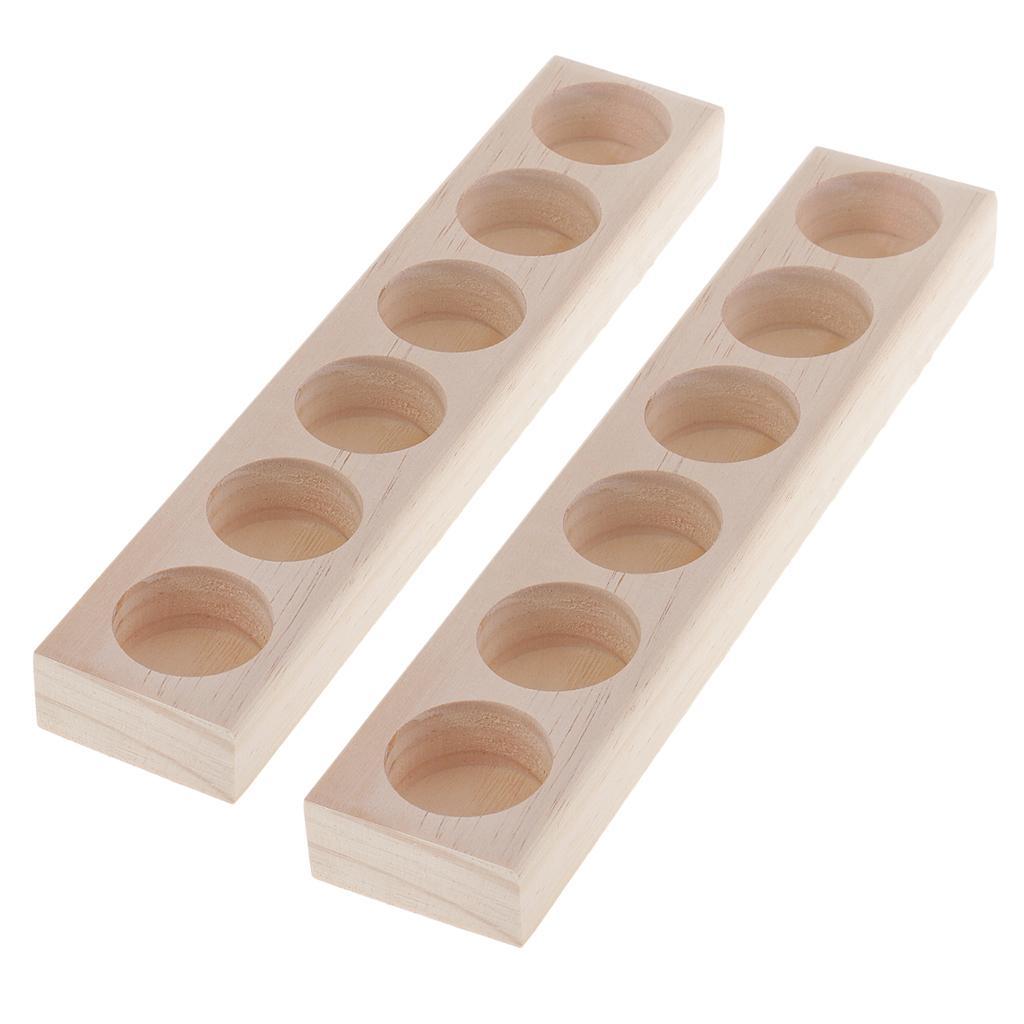 2Pc Wood Essential Oil Bottle Organizer Rack Aromatherapy Oils Display Stand