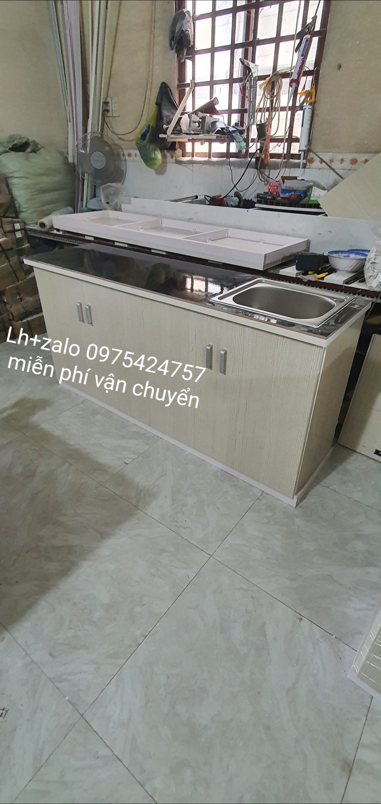 Tủ bếp MINI mặt gạch sẵn bồn