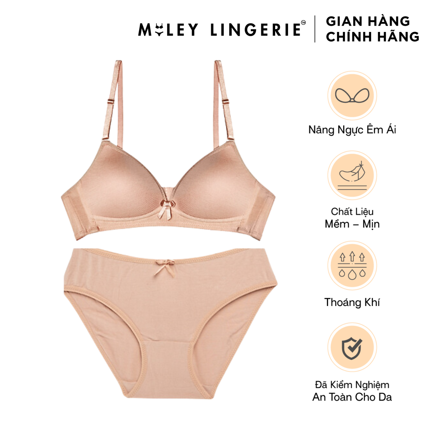 Bộ Đồ Lót Cotton Không Gọng Thoải Mái Tự Tin MiLey Lingerie BRW09015_BCS0904 - 38B