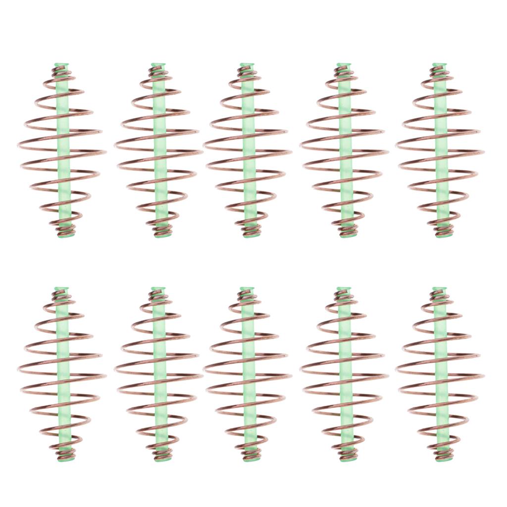 30pcs Carp Fishing Spring Feeder Inline Coarse Bait Metal Fishing Tackle