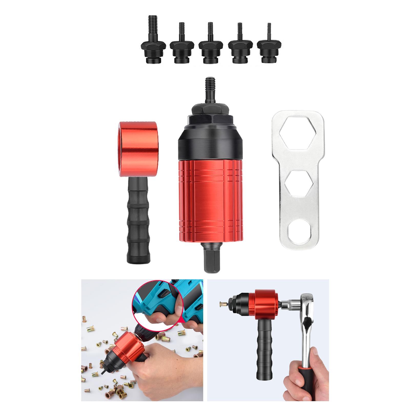 Cordless Drill Electric Rivet Nut Gun Adapter Power Tools M3 M4 M5 M6 M8 Non-Slip Handle Compact Professional for Home Carpenter Outdoor