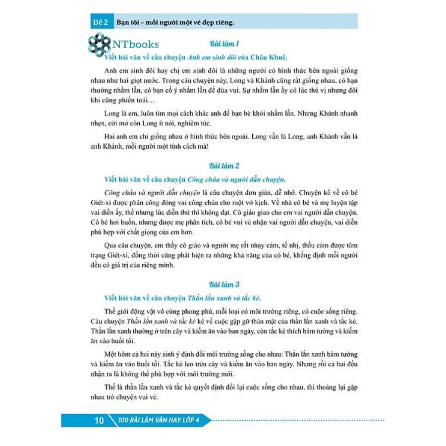 Sách 100 Bài Làm Văn Hay Lớp 4