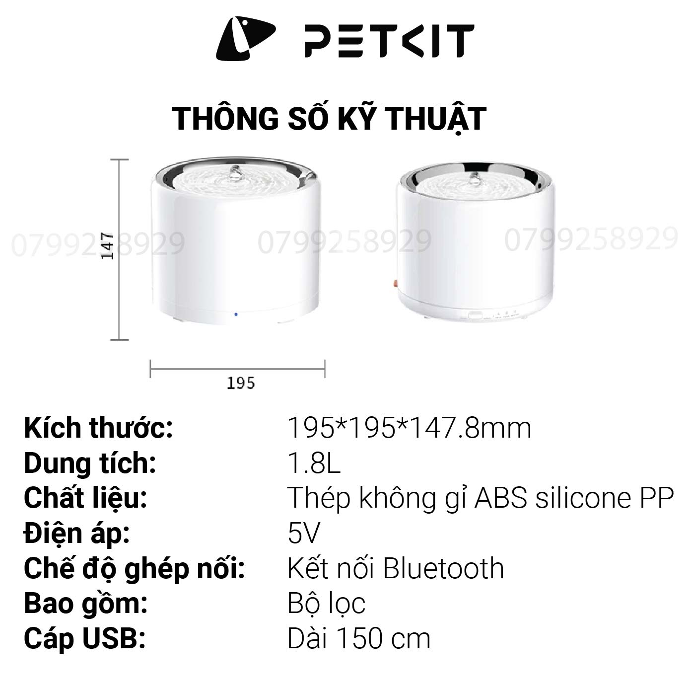 [NEW 2024] Máy lọc nước cho mèo PETKIT Eversweet 7 (3 Pro UVC) bơm không dây thế hệ 4.0 tia UVC INOX304 - HeLiPet