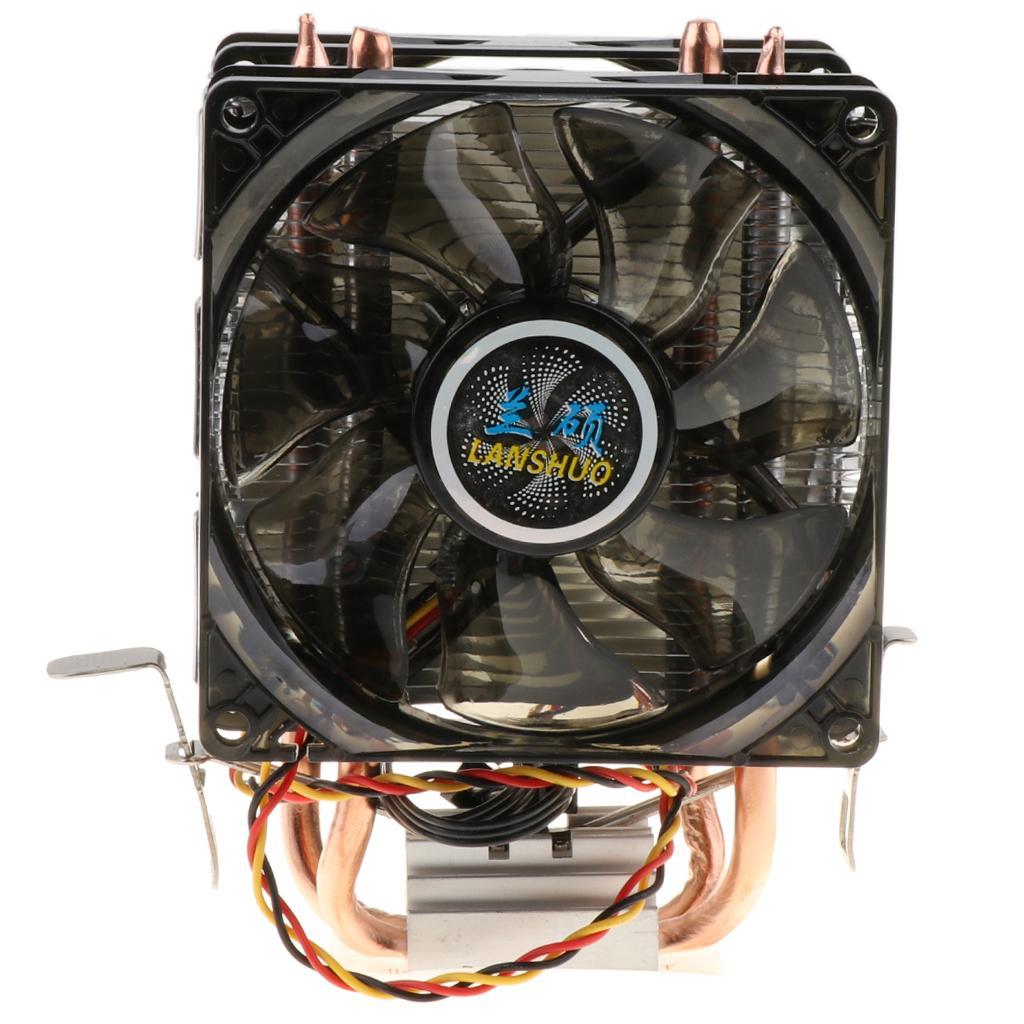 Dual- Quiet CPU Cooling Fan 4 Pin Wire 12 LED RGB CPU Cooler Red