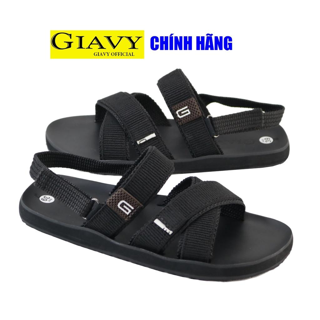 Giày Quai Hậu Nam Giavy Kiểu Quai Chéo Sl345 - Đen - 40