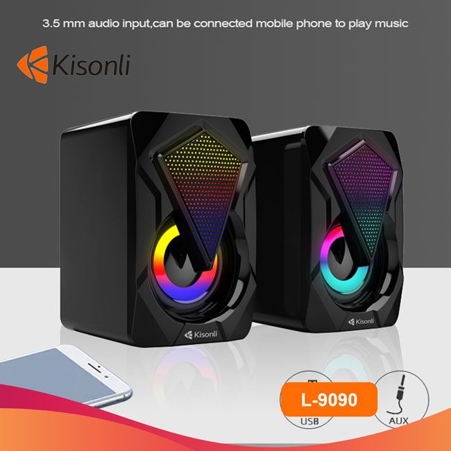 Loa vi tính Kisonli l-9090 LED RGB cực đẹp - chuyên nhạc và game HÀNG CHÍNH HÃNG