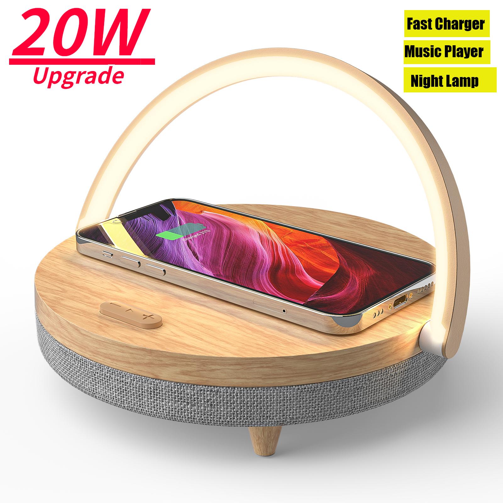 Loa Bluetooth Sạc Không Dây Đa Năng Cho IPhone 13 14 Đèn Bàn Gỗ Đèn Sạc Công Suất Cao Loa Bluetooth Màu sắc: loa gỗ