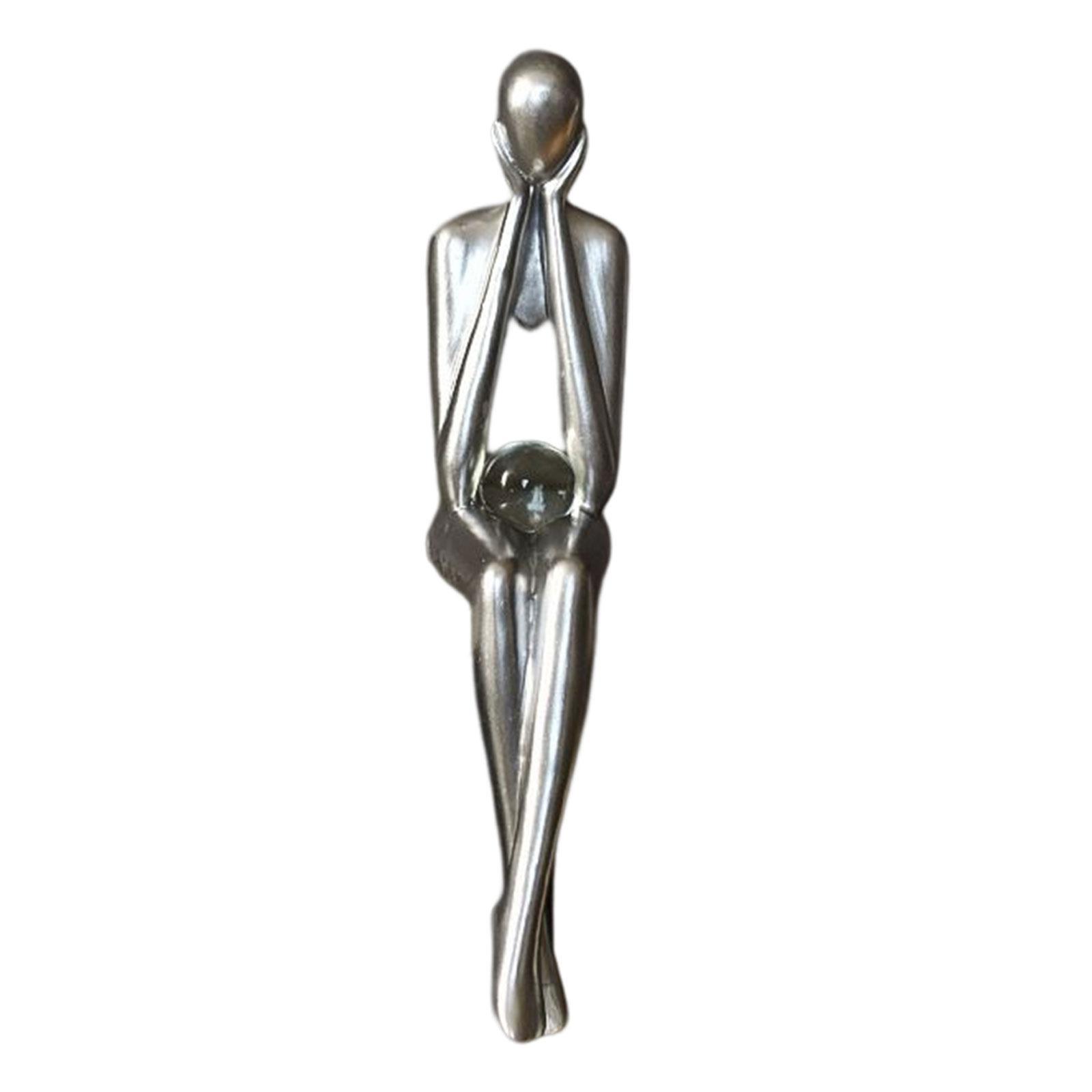 Modern Thinker Statue Abstract Art Figurine Sculpture for Bookshelf Desktop