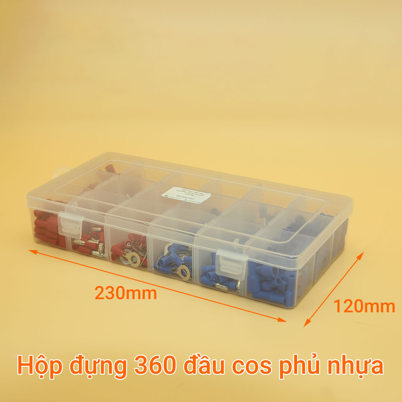 Hộp 360 đầu cos phủ nhựa chuyên sửa xe