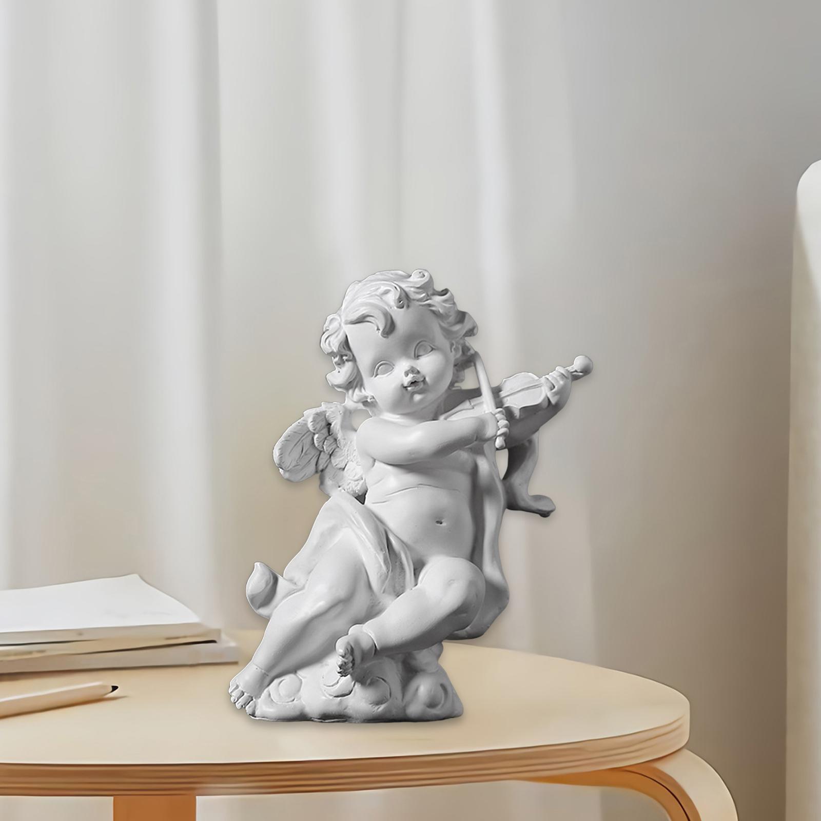 Angel Figurine Adorable Angel Sculpture Resin Cherub Statue for Bedroom Home