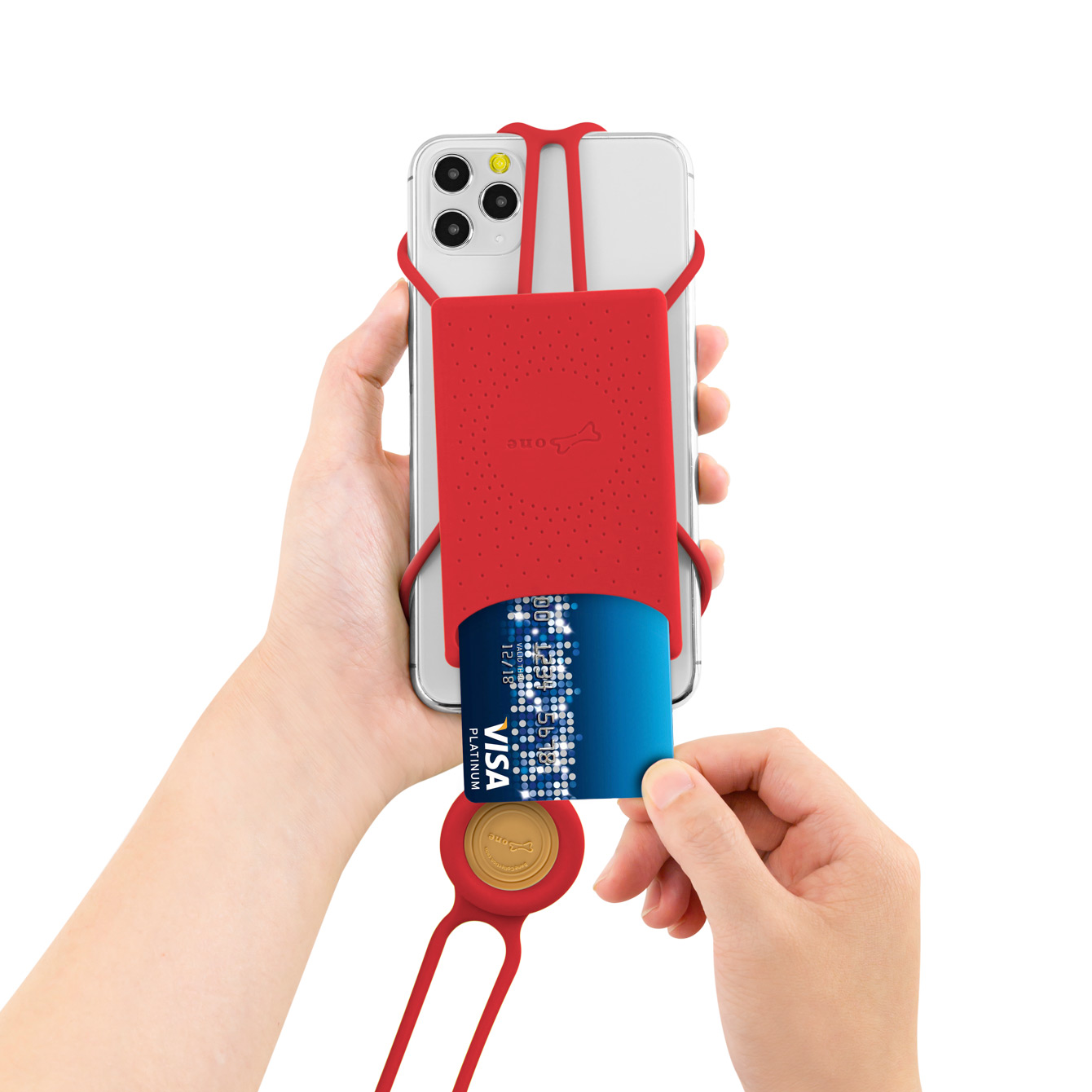 Lanyard PhoneTie 2-Card Holder hàng chính hãng Bone - Maru Penguin