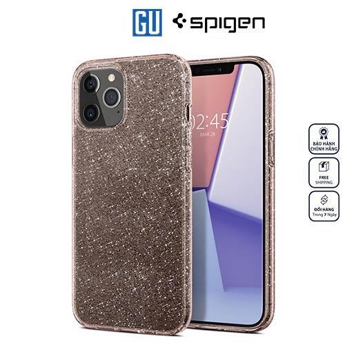 Ốp Spigen Liquid Crystal Glitter For IPhone 12/ 12 Pro tương thích với sạc không dây Hàng Chính Hãng