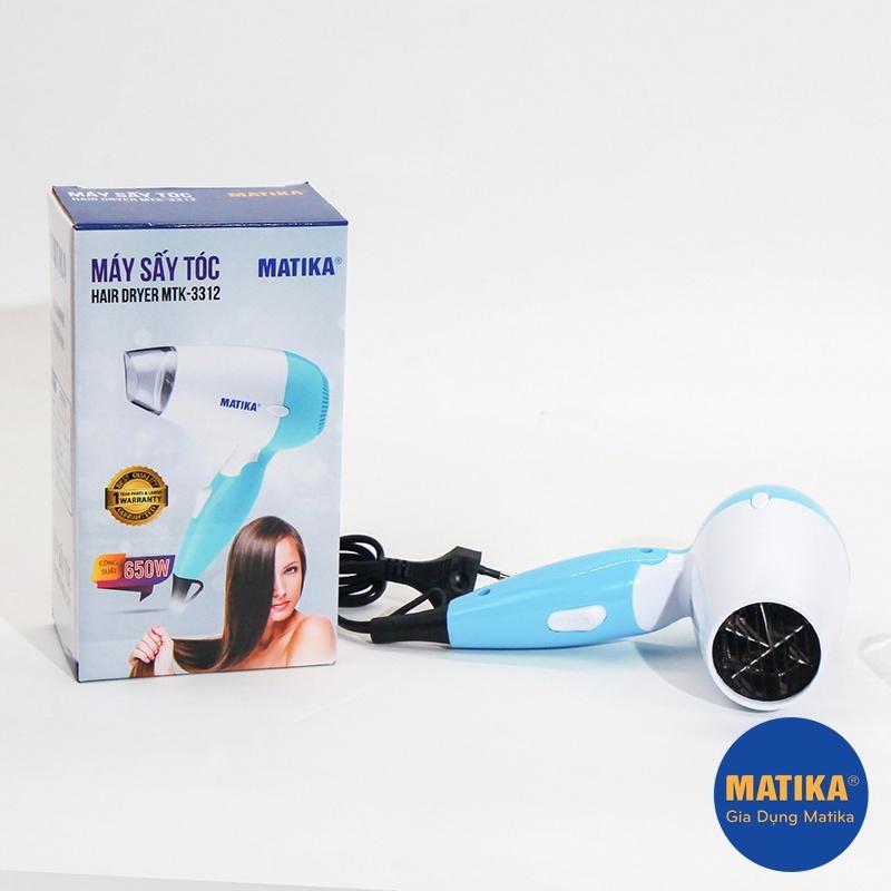Máy Sấy Tóc Mini MATIKA 650W MTK-3312-Màu ngẫu nhiên-Hàng chính hãng