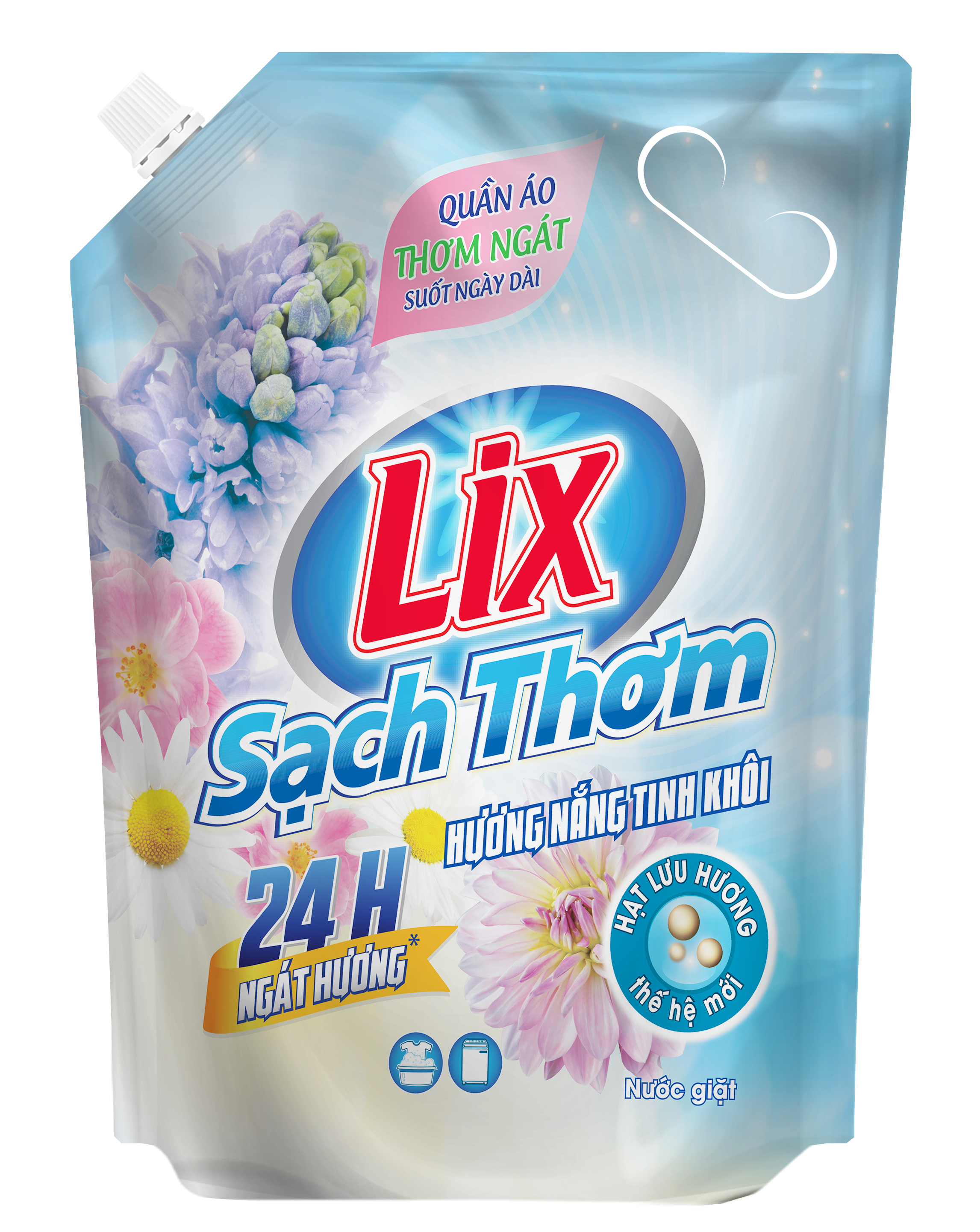 Túi nước giặt Lix sạch thơm hương nắng tinh khôi 3.5Kg -  Lixco Việt Nam nước giặt Lix cho giặt tay và giặt máy