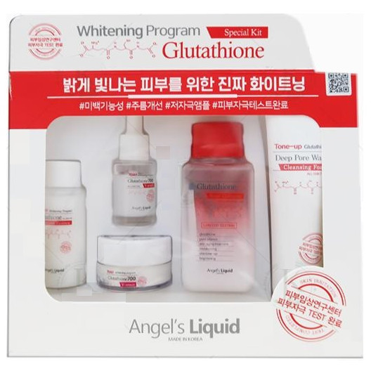 Bộ kit 5 món Dưỡng Trắng Da, Làm Mờ Thâm Angel's Liquid Whitening Program Special Kit Glutathione