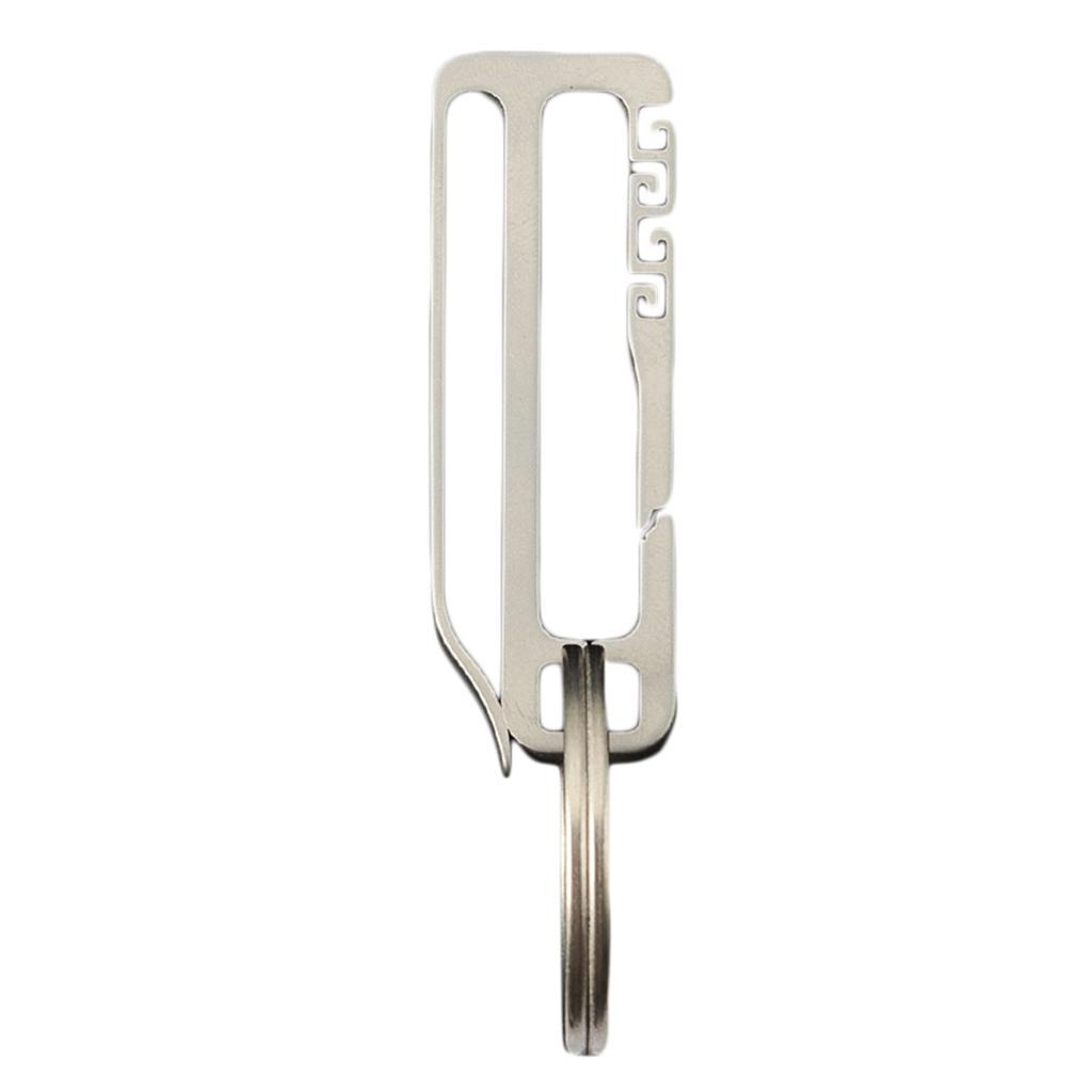 2-4pack Lightweight Titanium Keychain Waist Hanging Buckle Carabiner Silver