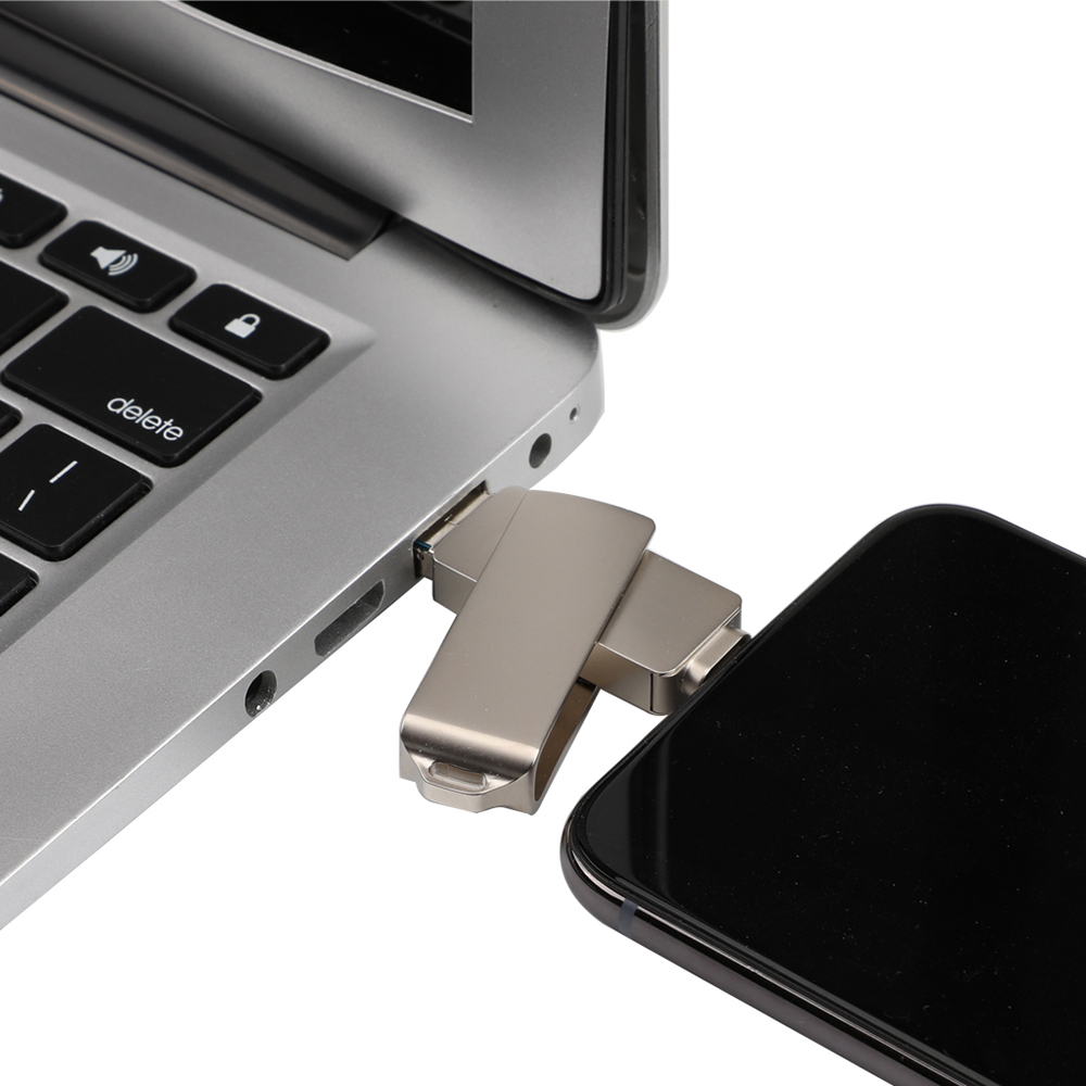 USB Ổ Flash 3 Trong 1 Micro USB / USB 2.0 Cho IPhone IPad Mini Que Nhớ 16Gb 32Gb 64Gb 128Gb