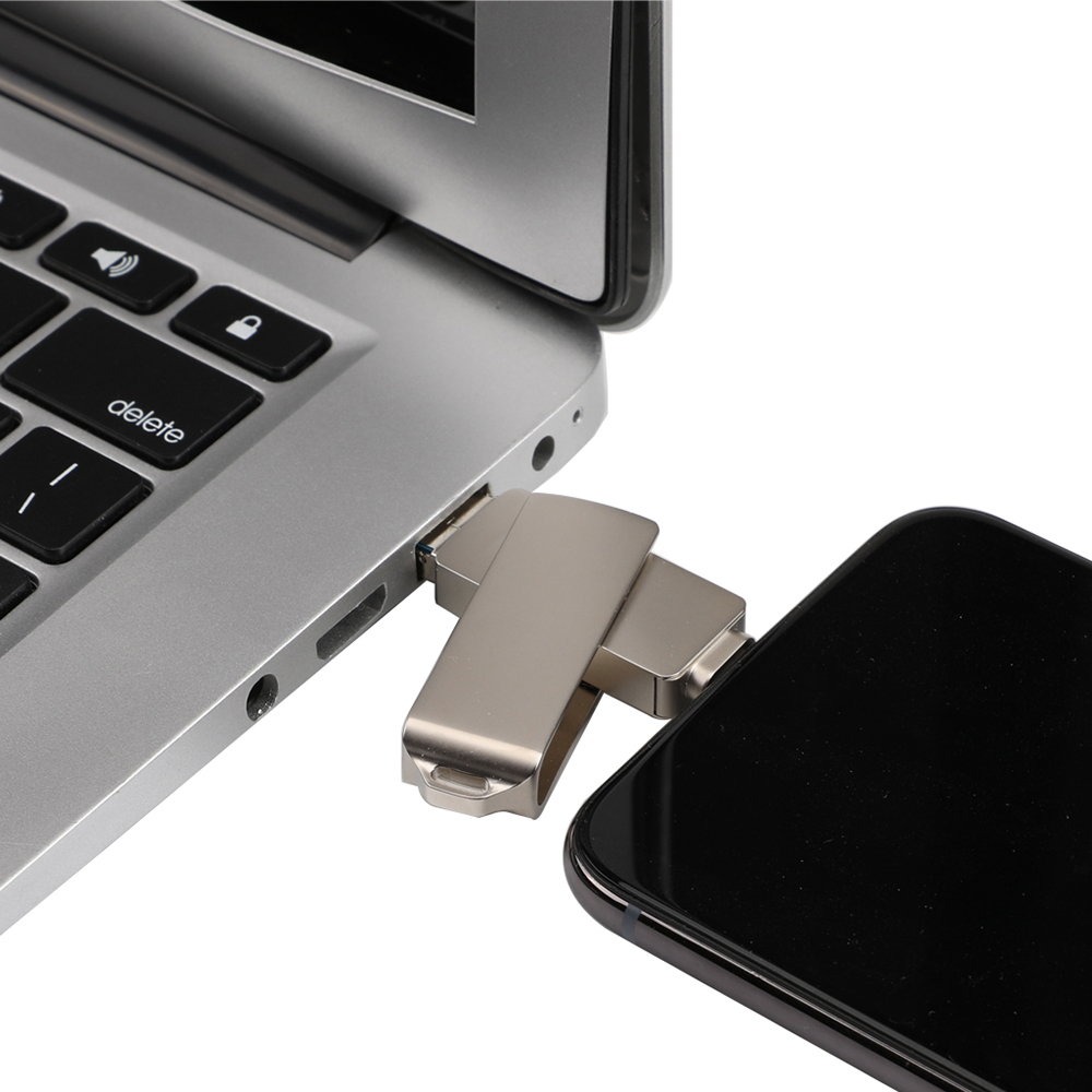 USB Ổ Flash 3 Trong 1 Micro USB / USB 2.0 Cho IPhone IPad Mini Que Nhớ 16Gb 32Gb 64Gb 128Gb