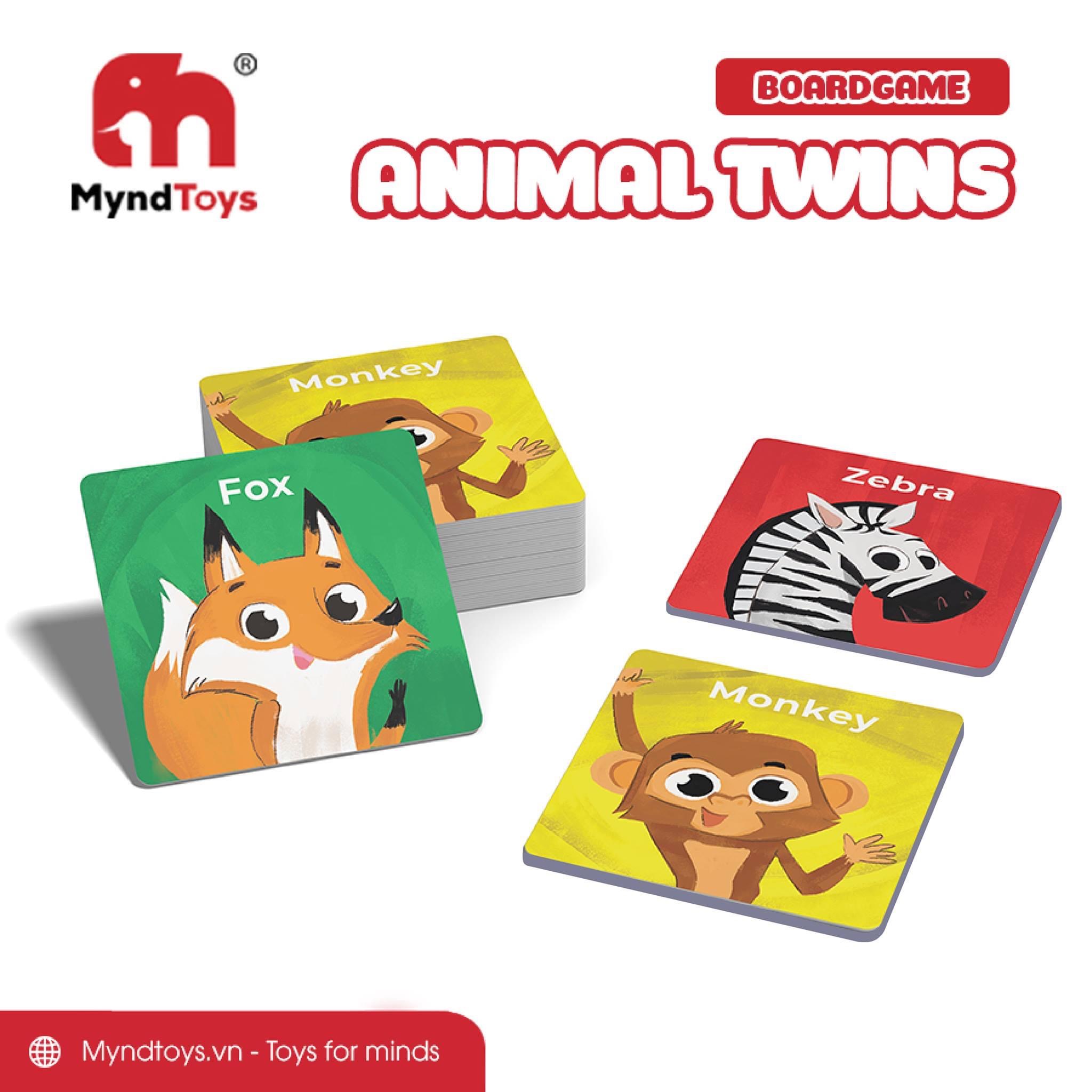 Đồ Chơi Xếp Hình MyndToys - Animal Twins - Memory Matching Game 48 Thẻ Dành Cho Các Bé Trên 2 Tuổi