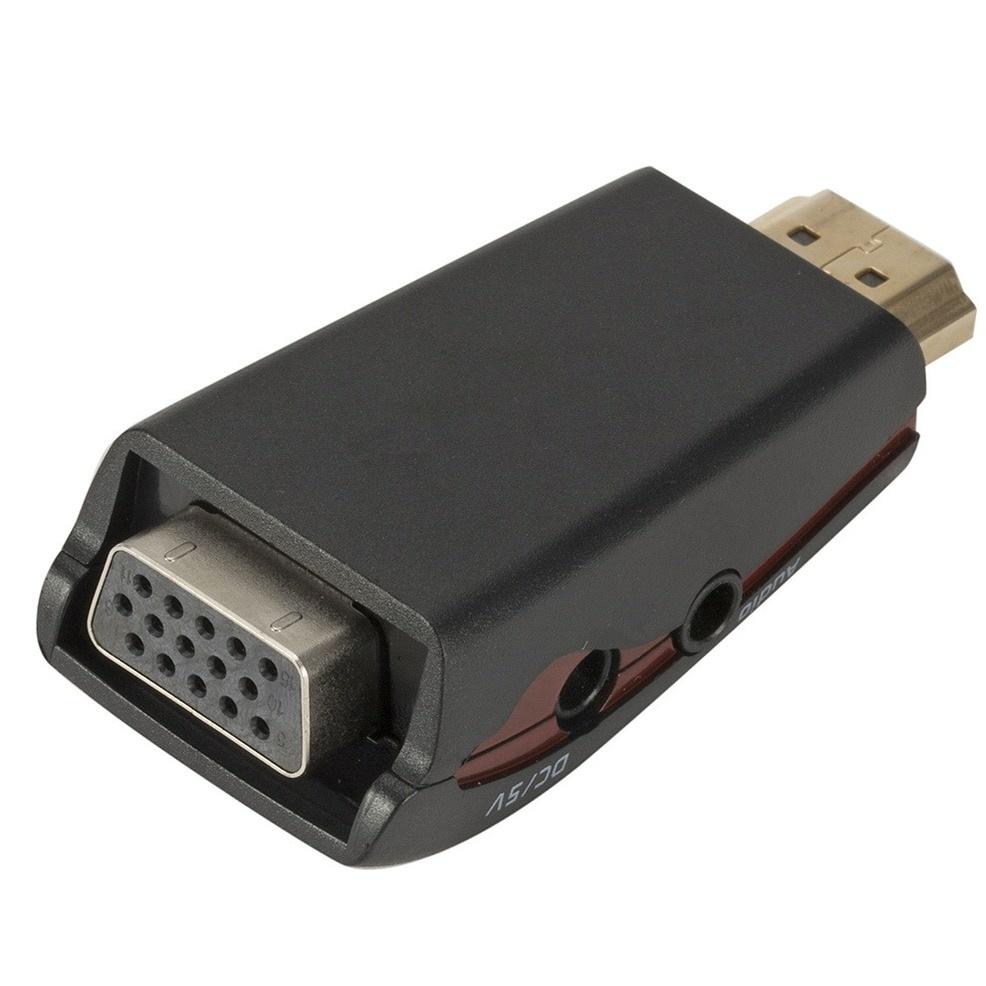 HDMI-compatible Male to VGA Female Converter 3.5mm Audio Cable Adapter 1080P HD Video Output for PC Laptop TV Monitor Projector