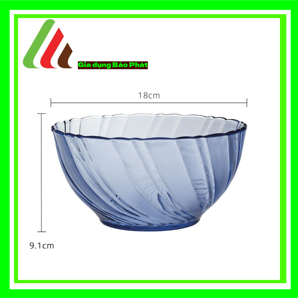 Bộ 2 tô thủy tinh chịu lực Duralex Beau Rigave cao cấp Pháp màu xanh marine 18cm