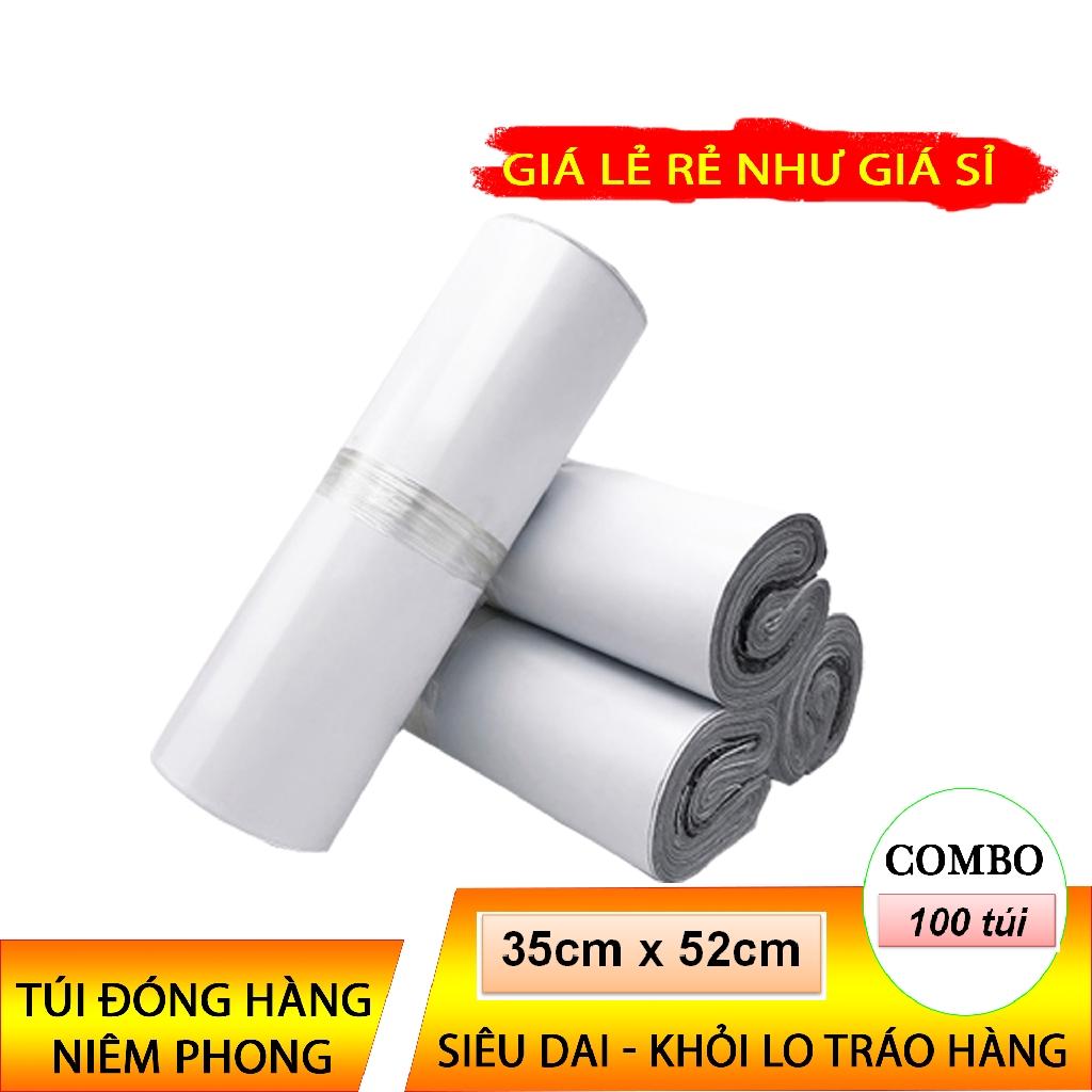 Combo 100 TÚI ĐÓNG HÀNG NIÊM PHONG, TÚI ĐÓNG HÀNG 2 LỚP SIÊU DAI - Size 35 x52cm