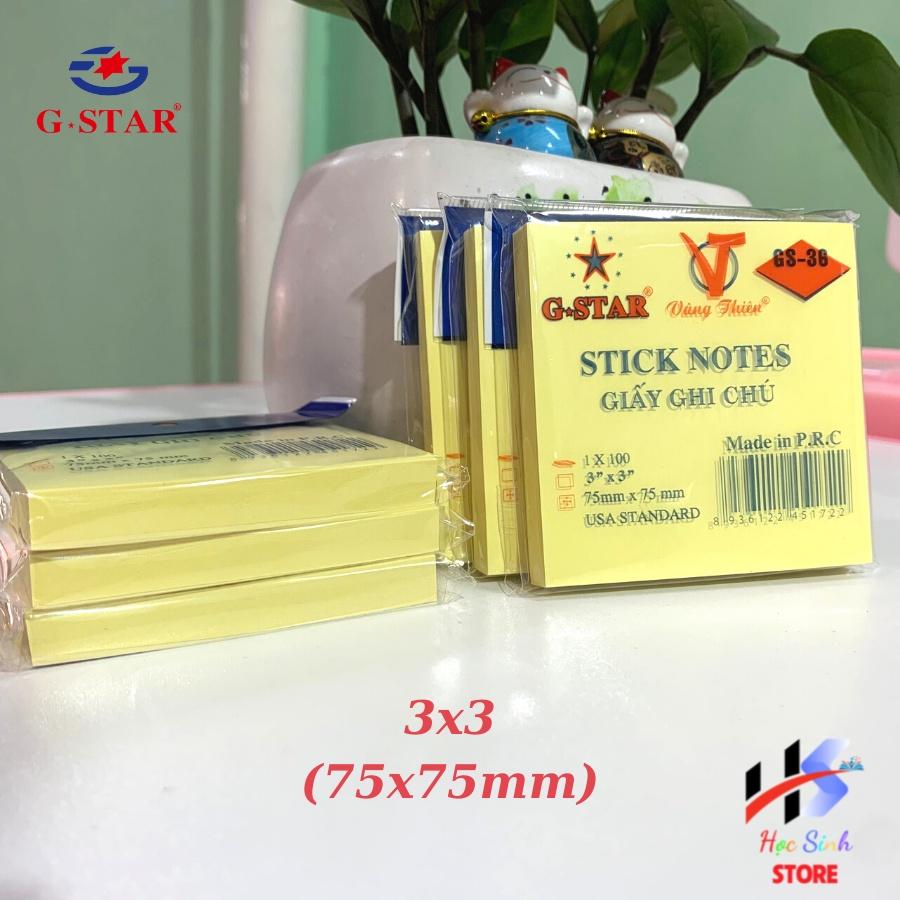 xấp 100 tờ Giấy ghi chú, giấy note đủ size ( 3x23x33x43x5 ) Gstar GS 36