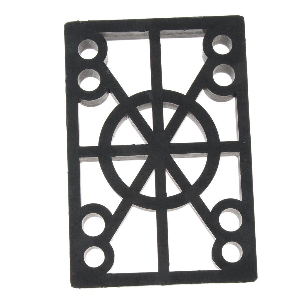 2 Pcs Skateboard Riser Pads Longboard Rise Pads, Soft Longboard Shockpads, 12mm, Black