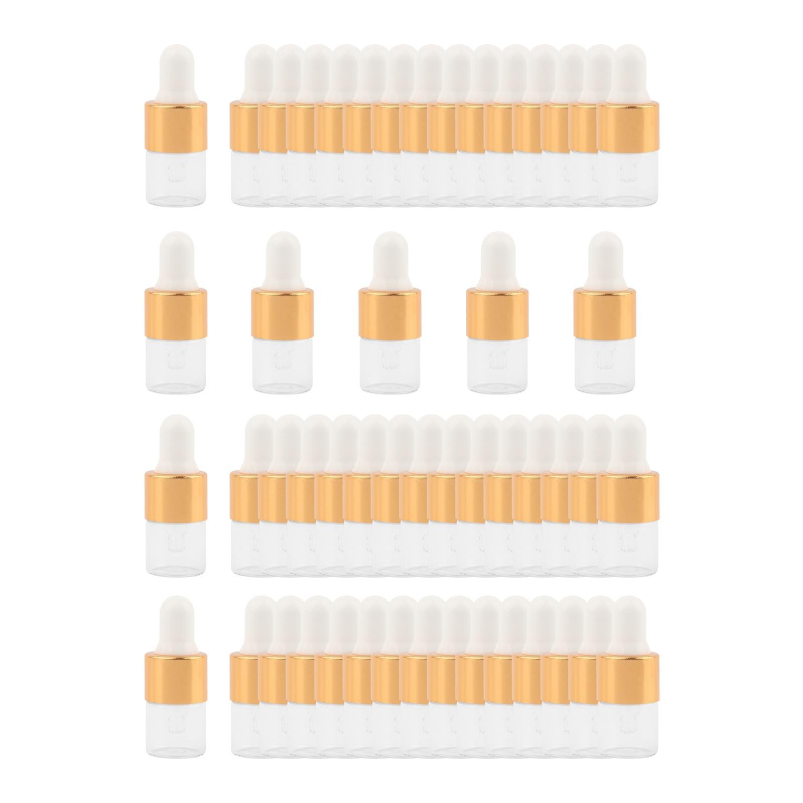 50x Portable Essential Oil Bottle Mini Dropper Bottles for Liquid Travel