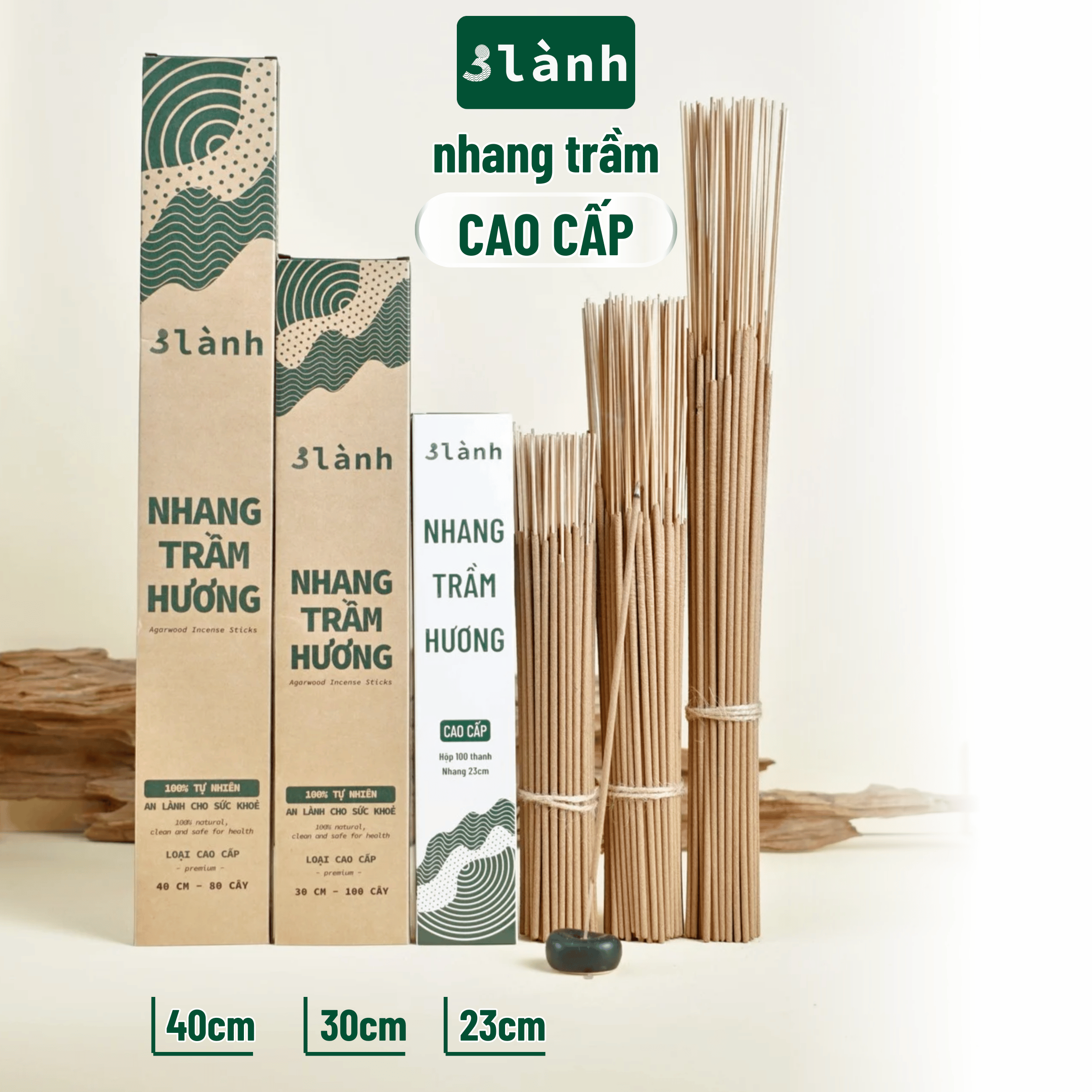 Nhang Trầm Hương Sạch Cao Cấp 3 Lành Dài 23-30-40cm , Hộp 100-400gr  Tự Nhiên 100% 7-12 Năm Trầm Thờ Cúng Thư Giãn