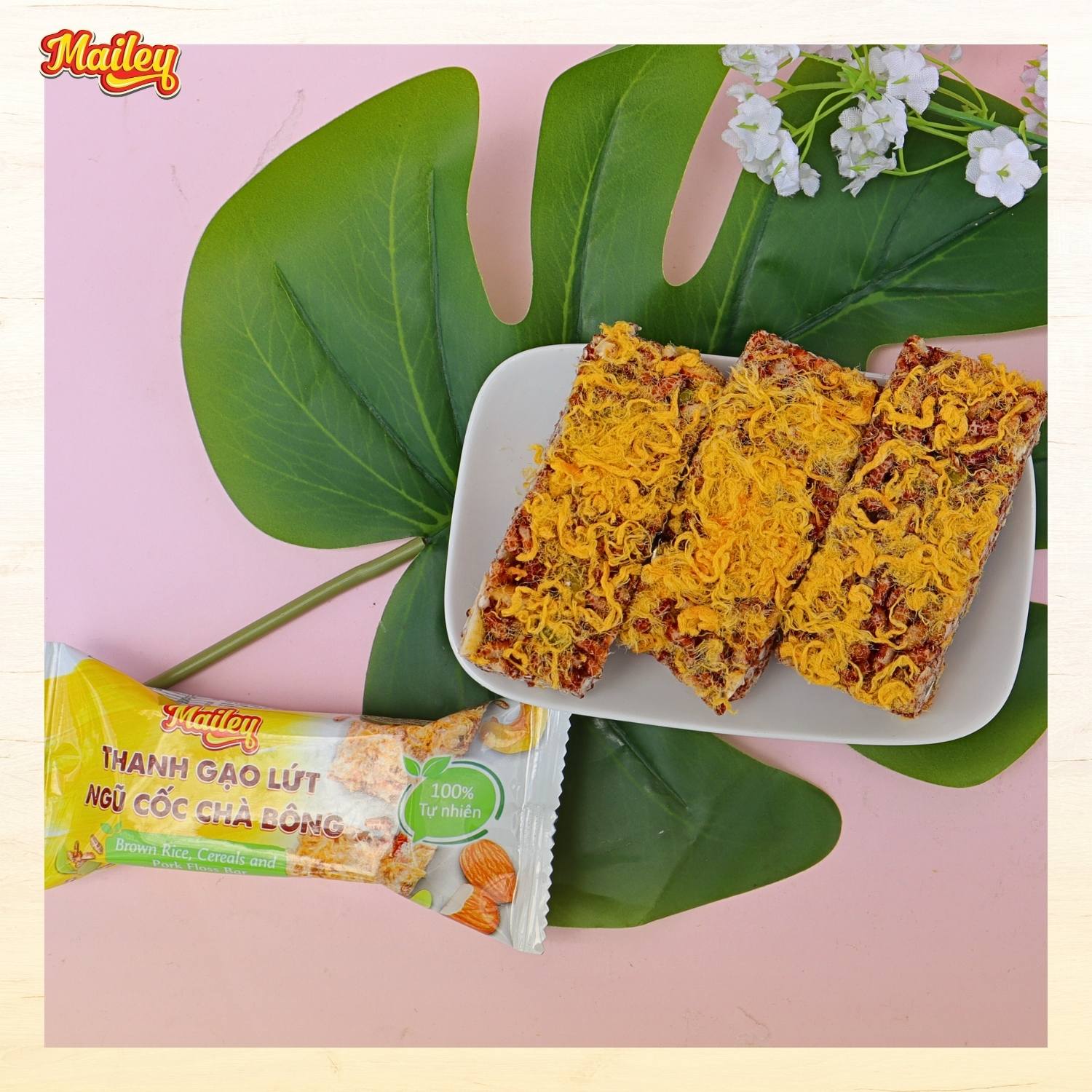 [COMBO 2 HỘP]Thanh gạo lứt ngũ cốc chà bông/rong biển mix hạt Mailey - Bánh gạo lứt ăn kiêng hỗ trợ giảm cân