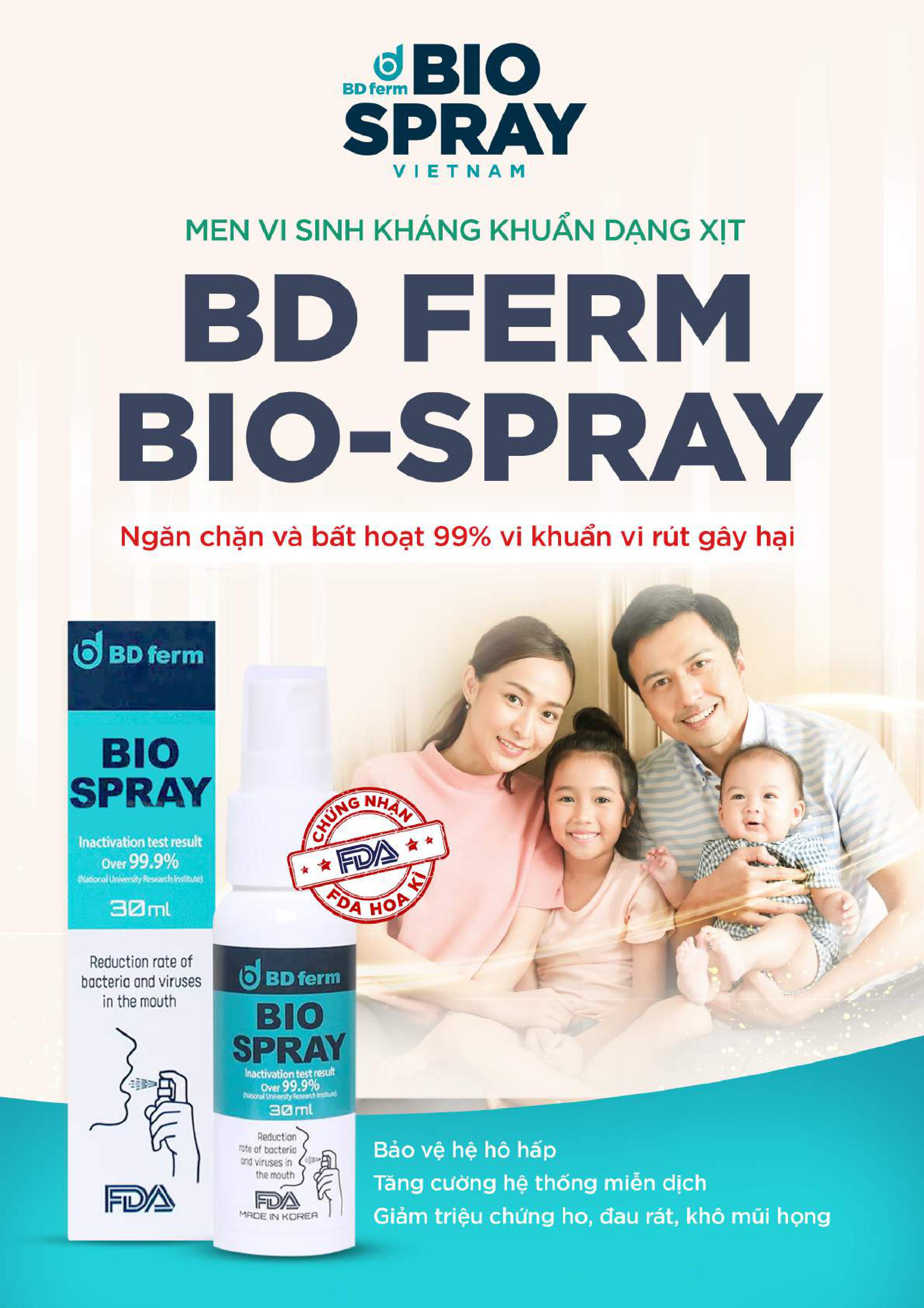 Xịt Họng Sinh Học Bdferm Bio Spray 30Ml