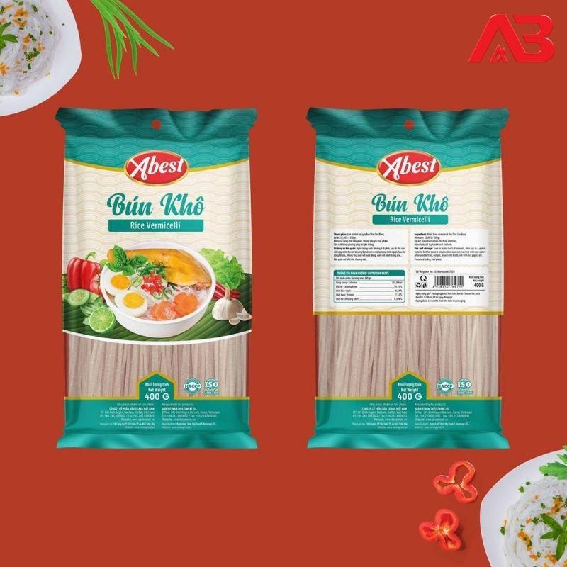 Bún khô ABEST gói 400G /Bún tươi Hữu cơ/Không phụ gia thực phẩm/không chất bảo quản