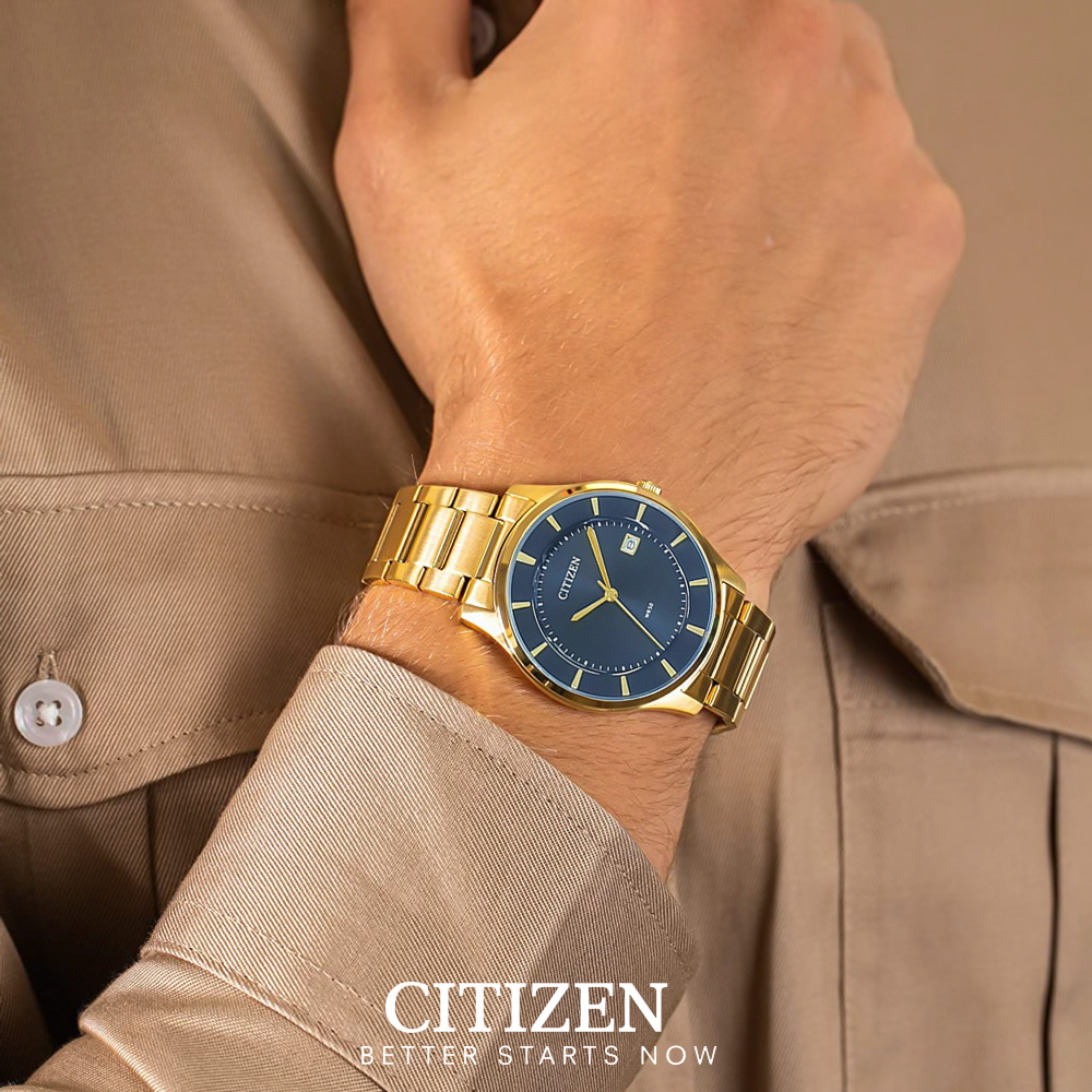 Đồng Hồ Nam Citizen Pin-Quartz Dây Thép Không Gỉ BD0043-59E - Mặt Đen (39mm)