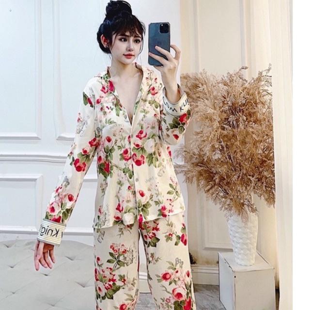 BỘ PIJAMA LỤA CAO CẤP MULISI HỒNG BUN GA RI