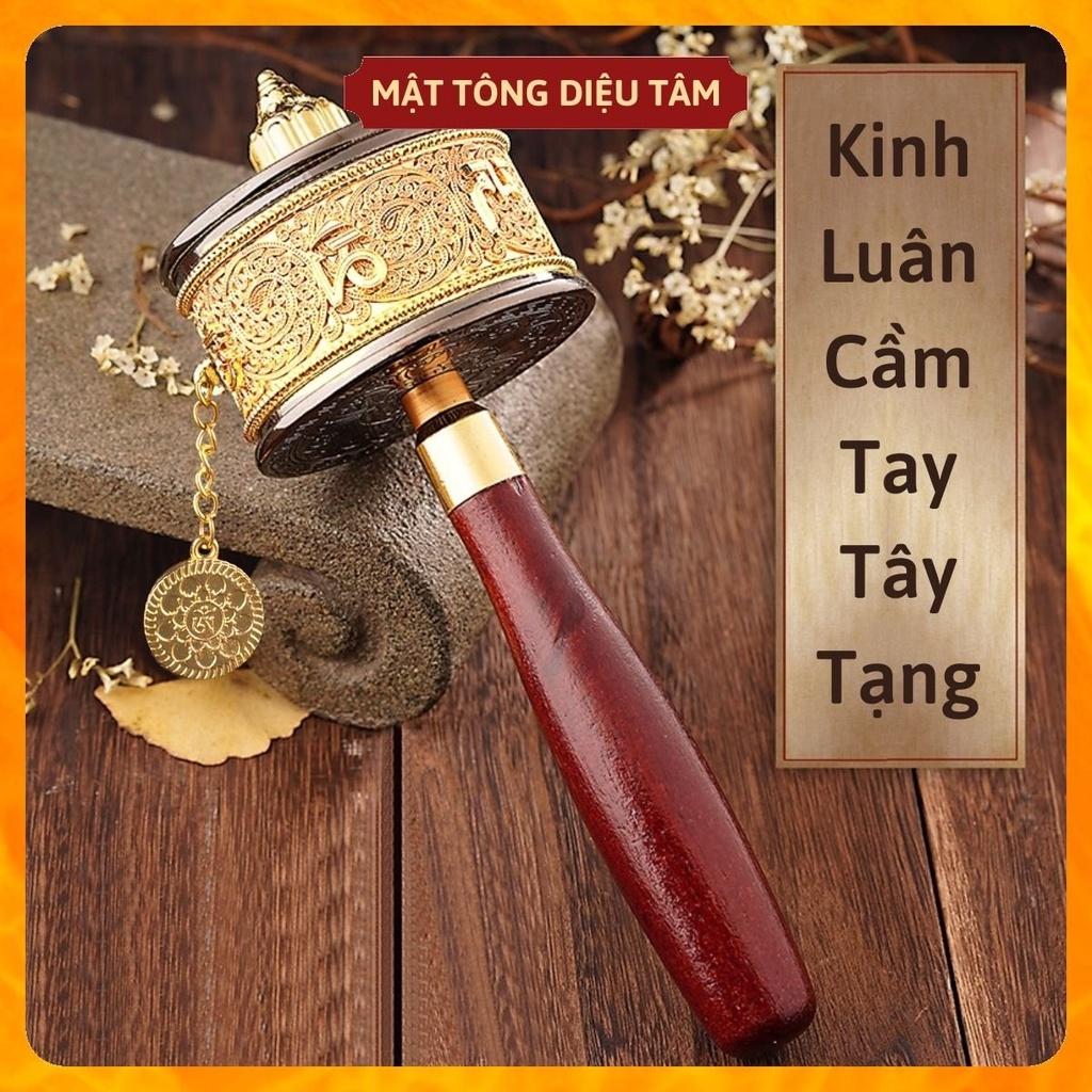 Kinh luân cầm tay Tây Tạng có chứa câu chú Om Mani Padme Hum 3 màu MS650 Diệu Tâm