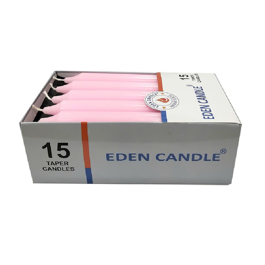 Hộp 15 cây nến thơm thẳng Eden Candle FTRAMART EDC2317 cao 15cm (Hồng)