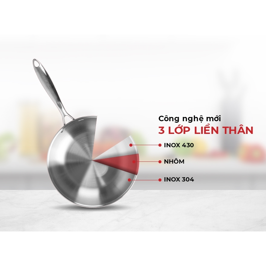 Chảo inox 3 lớp Elmich EL-3846 size 26 cm