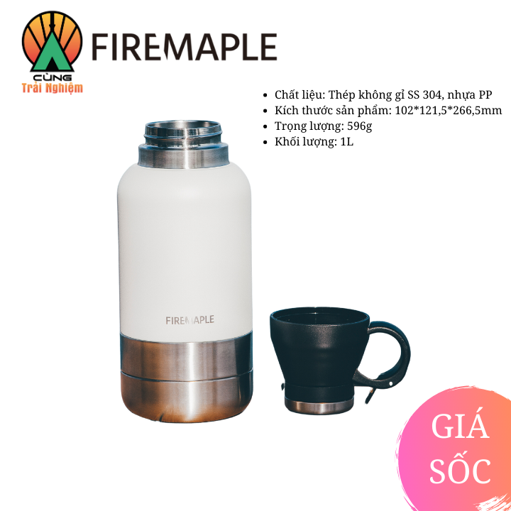 [CHÍNH HÃNG] Bình giữ nhiệt 1L kèm 2 bát Orca của Firemaple