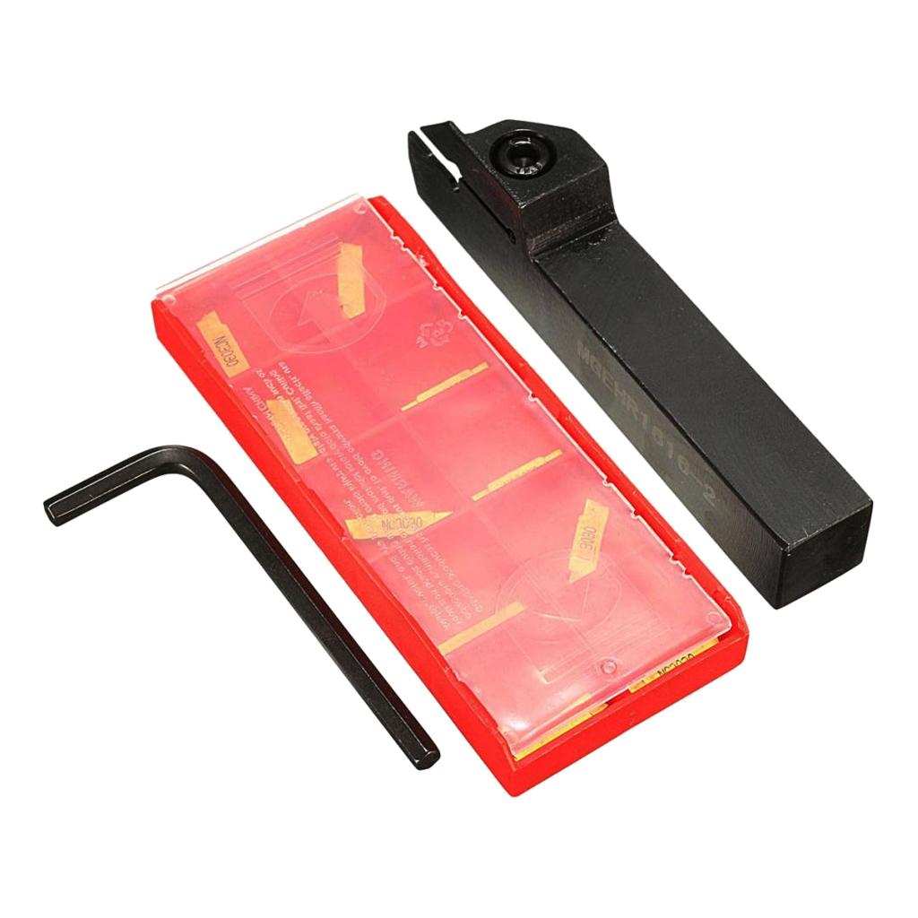 Turning Tool Holder Holder Boring Bar + Carbide Inserts + Wrench CNC Lathe Turning Tool, MGEHR1616-2