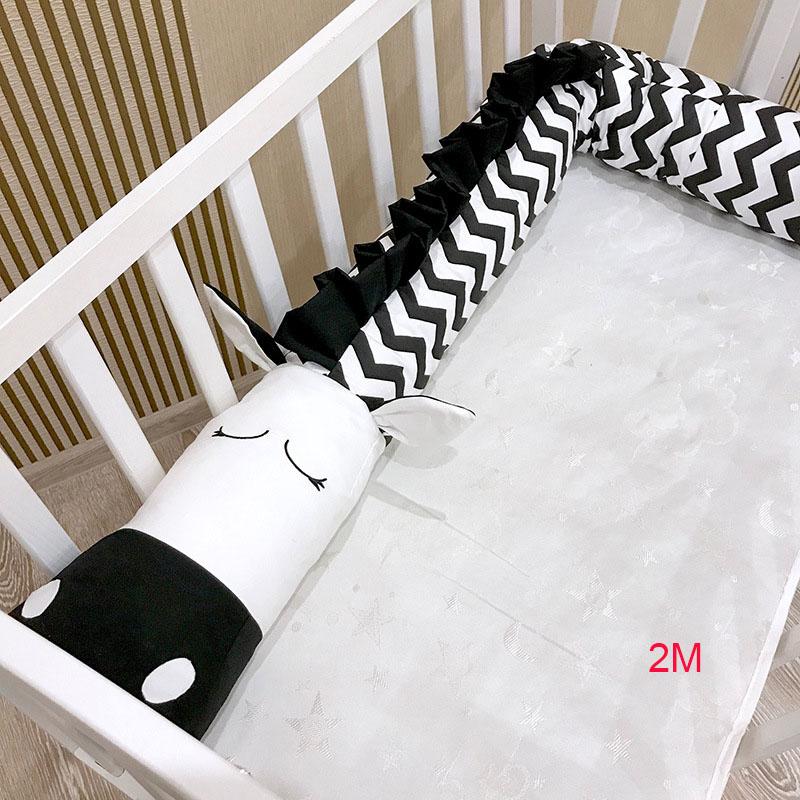 2M/3M Gối Cho Bé Sơ Sinh Giường Cũi Ốp Lưng Đen Trắng Ngựa Vằn Trẻ Em Giường An Toàn Vụ Tai Nạn Hàng Rào Đệm trẻ em Trang Trí Phòng Đồ Chơi