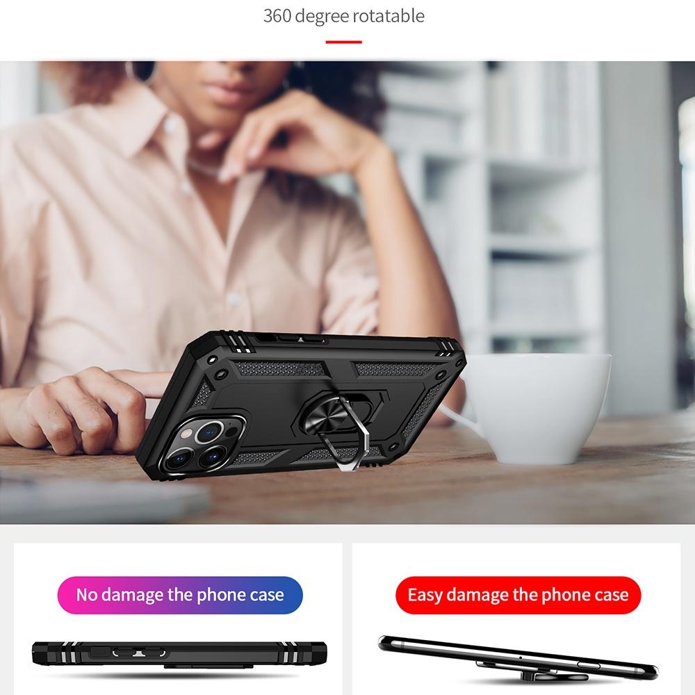 Ốp lưng cho iPhone 13 Pro Max chống sốc 2 lớp kèm nhẫn iring làm giá đỡ cho