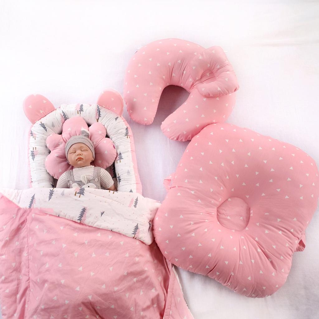 Combo nôi, chống trào ngược &amp; phụ kiện khác cho trẻ sơ sinh RUNA KIDS chất liệu Cotton cao cấp mềm mịn, an toàn cho bé