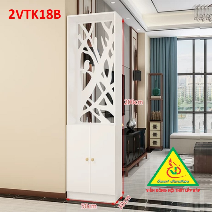 Tủ kệ trang trí kiêm vách ngăn phòng khách , nhà bếp 2VTK18- Nội thất lắp ráp Viendong Adv
