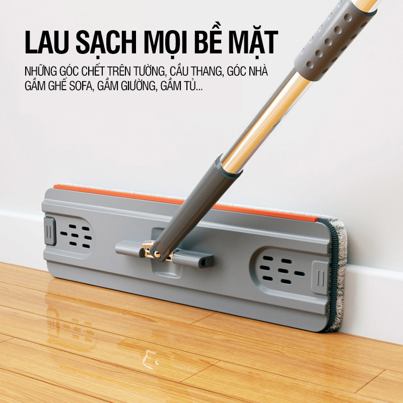 Bộ Cây Lau Nhà KITIMOP SM33 PRO - Thùng Lau Nhà Tự Vắt Thông Minh, Chổi Lau Nhà Xoay 360 Độ, Lau Sàn Làm Sạch